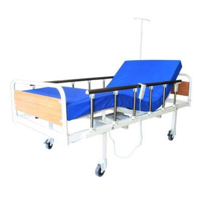 2 Motorlu Tabanca Korkuluklu Hasta Karyolası ES-159 - Gold